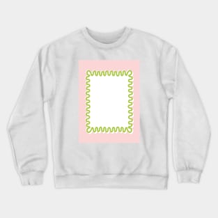 Wavy Lines - White Pink Green Crewneck Sweatshirt